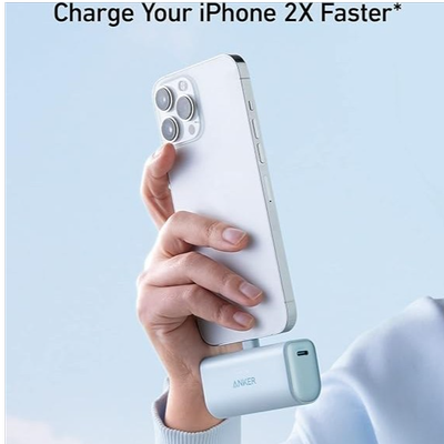 پاوربانک انکر 5000 میلی‌آمپری 12W مدل Anker 621 Power Bank Built-In Lightning Connector A1645