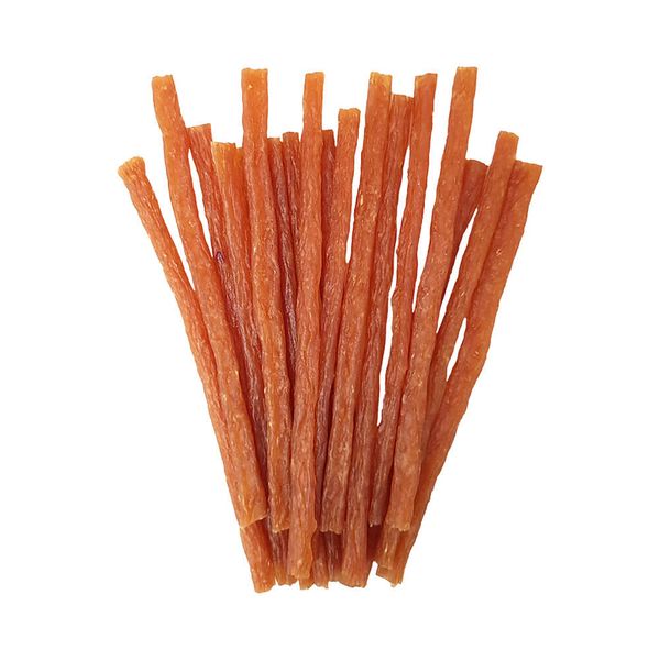 تشویقی سگ هاپومیل مدل استریپ نرم سینه مرغ کد Soft Chicken Chest Strips وزن 100 گرم