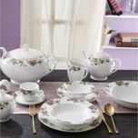 سرویس غذاخوری 28 پارچه 6 نفر چینی زرین ایران مدل ایتالیا اف بیدگل درجه عالی