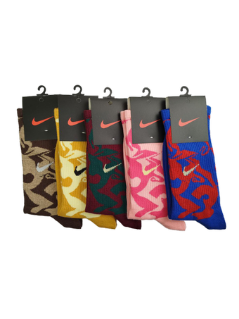 جوراب کش انگلیسی طرح نایکی آبرنگی اسپرت نخ پنبه در پنج رنگ