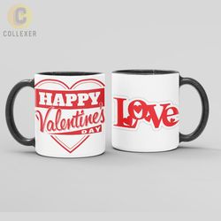ماگ هدیه ولنتاین روز عشق (Valentine) - کد 40 (سفید ، مشکی ، حرارتی)