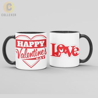 ماگ هدیه ولنتاین روز عشق (Valentine) - کد 40 (سفید ، مشکی ، حرارتی)