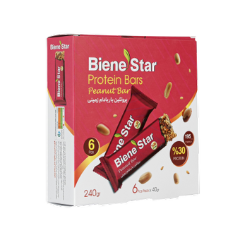 پروتئین بار بادام زمینی - بسته 6 عددی