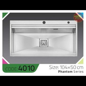 سینک باکسی 4010 الکا استیل | سینک ظرفشویی فانتوم زیرکار سایز 104×50 سانت