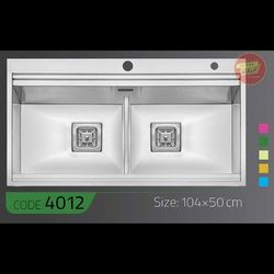 سینک باکسی 4012 الکا استیل | سینک ظرفشویی فانتوم استیل سایز 104×50 سانت