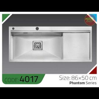 سینک باکسی 4017 الکا استیل | سینک ظرفشویی فانتوم زیرکار سایز 86×50 سانت
