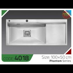 سینک باکسی 4018 الکا استیل | سینک ظرفشویی فانتوم استیل سایز 100×50 سانت