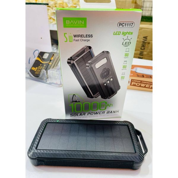پاوربانک خورشیدی BAVIN مدل PC1117 - دارای چراغ قوه و مخصوص کوهنوردی