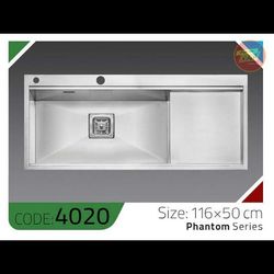 سینک باکسی 4020 الکا استیل | سینک ظرفشویی فانتوم استیل بزرگ سایز 116×50 سانت
