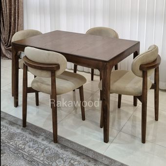 ست میز ناهارخوری چوبی مدل السا با صندلی راش گرجستان (4 تا 8 نفره)