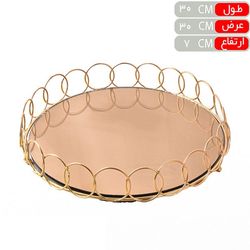 سینی کف آینه گرد المپیک طلایی لومینوس