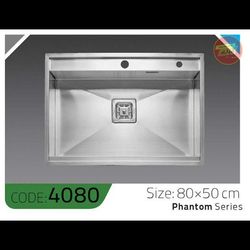 سینک باکسی 4080 الکا استیل | سینک ظرفشویی فانتوم استیل سایز 80×50 سانت