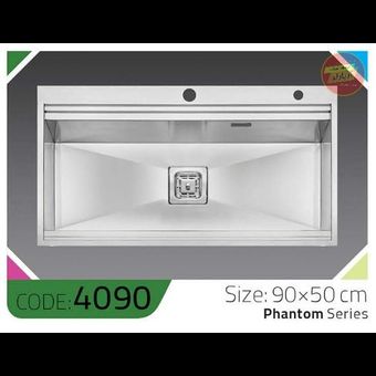 سینک باکسی 4090 الکا استیل | سینک ظرفشویی فانتوم استیل سایز 90×50 سانت