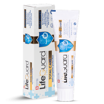 خمیر دندان تراست مدل توتال (Gold Guard) برند لایف گارد حجم 120 گرم