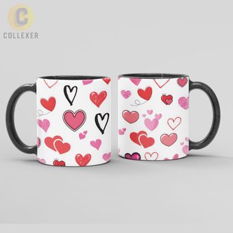 ماگ هدیه ولنتاین روز عشق (Valentine) - کد 41 (سفید ، مشکی ، حرارتی)