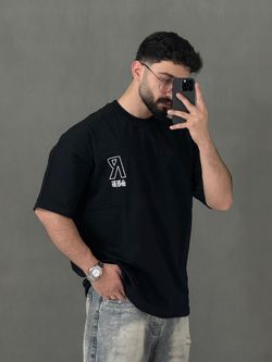 تیشرت دو نخ R مشکی