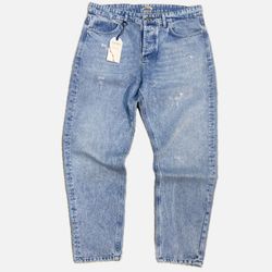 شلوار مام فیت ابی روشن کد 11129