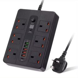 محافظ و چندراهی پاور سوکت 6 پورت تایمردار ULTRA HIGH SPEED SOCKET مدل BKL-11