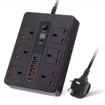 محافظ و چندراهی پاور سوکت 6 پورت تایمردار ULTRA HIGH SPEED SOCKET مدل BKL-11
