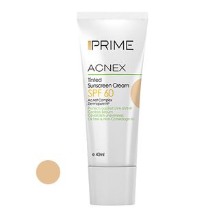 کرم ضد آفتاب رنگی پرایم SPF60 مدل Acnex رنگ روشن مناسب پوست‌ چرب حجم 40 میلی‌لیتر