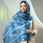 شال کالیگرافی اشعار ایرانی رنگ  آبی