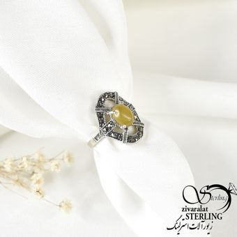 انگشتر نقره زنانه با نگین شرف الشمس کد4210
