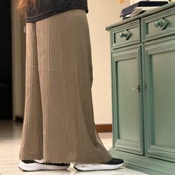 شلوار پلیسه راحتی نخی زنانه کمر کش