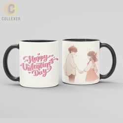 ماگ هدیه ولنتاین روز عشق (Valentine) - کد 43 (سفید ، مشکی ، حرارتی)