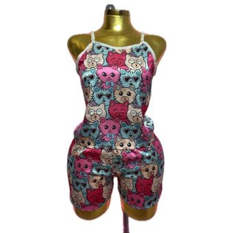 تاپ و شرت ساتن طرح گربه