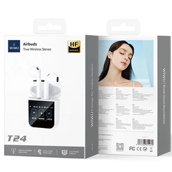 ایرفون بی سیم Wiwu مدل Airbuds T24 - سفید (گارانتی شش ماهه شرکتی)