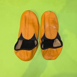 جوراب ساق کوتاه چرمی | نیم موزه چرمی نارنجی