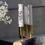 جاشمعی چوب طبیعی مدل سه شعله فلزی | کالکشن کنده