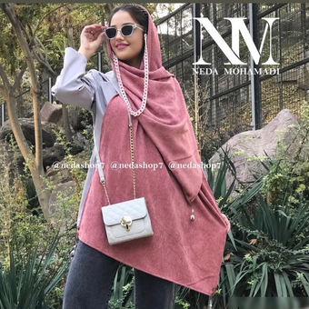 شال مخمل کبریتی پوم دار و منگوله دار