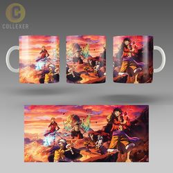 ماگ انیمه وان پیس (One Piece) کد 14 (سفید ، مشکی ، حرارتی)