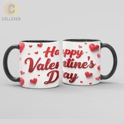 ماگ هدیه ولنتاین روز عشق (Valentine) - کد 44 (سفید ، مشکی ، حرارتی)