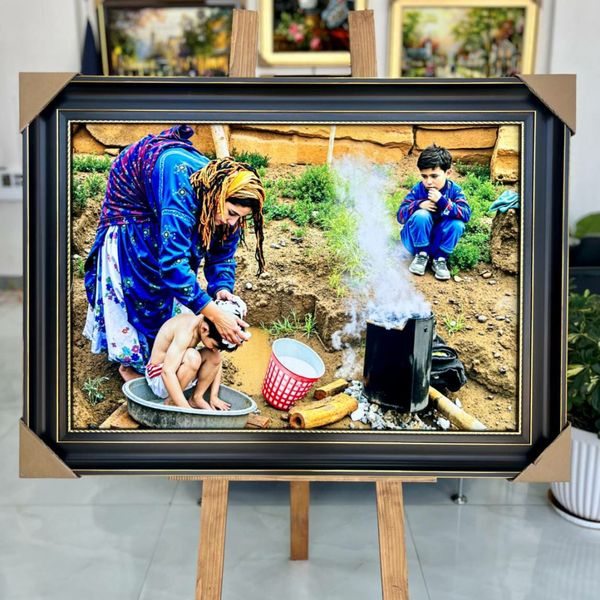 تابلو فرش ماشینی با قاب چوبی 144