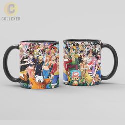 ماگ انیمه وان پیس (One Piece) کد 15 (سفید ، مشکی ، حرارتی)