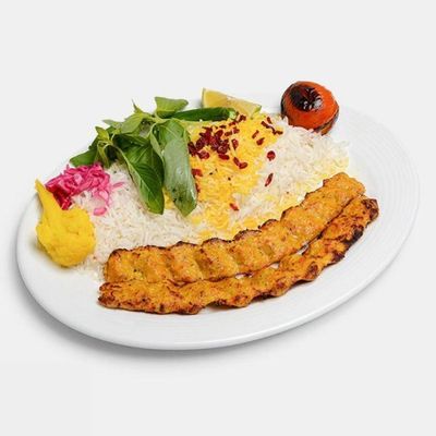 چلو کوبیده مرغ