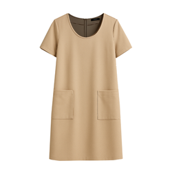 پیراهن یقه گرد زنانه اسمارا مدل 19975623 رنگ کرم