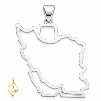 آویز گردنبند طلا 18 عیار زنانه گالری صادقی طرح ایران تو خالی