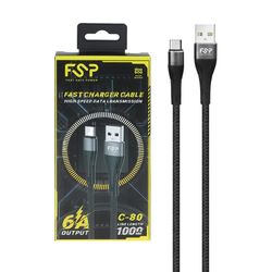کابل شارژ فست FSP Type-C مدل C-80 - مشکی - BSA