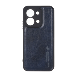 قاب طرح چرم AMG محافظ لنزدار Xiaomi Redmi 15C / Poco C85 - سرمه ای