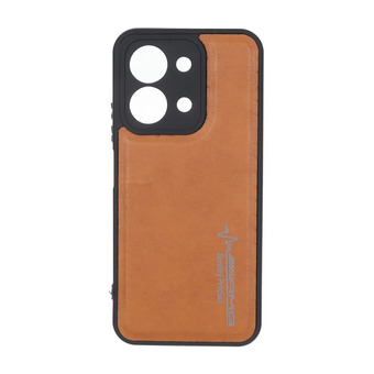 قاب طرح چرم AMG محافظ لنزدار Xiaomi Redmi 15C / Poco C85 - عسلی