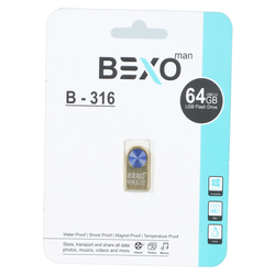 BEXO B-316 USB2.0 Flash Memory - 64GB (گارانتی داده پردازی آواتک) آبی طلایی