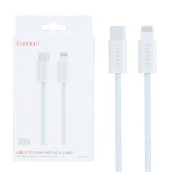 کابل شارژ PD و فست Earldom Type-C to Lightning مدل EC-196C-L 30W - سفید