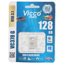 (گارانتی مادام العمر رایانه نوین سگال) نقره ای Vicco man VC378 S USB3.1 Flash Memory - 128GB