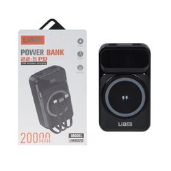 پاوربانک مگ سیف PD و فست شارژ Liami 22.5W 20000mAh مدل LM8020 - مشکی (گارانتی شش ماهه شرکتی)