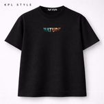 تیشرت باکسی 100٪ پنبه با چاپ مینیمال (Nature) | کد 1317