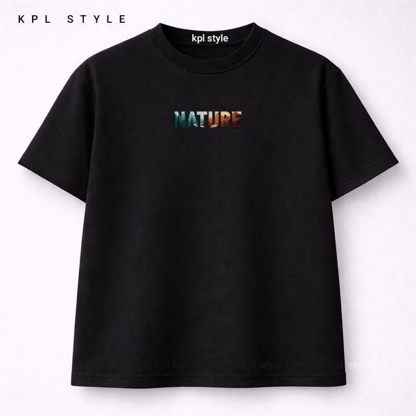 تیشرت باکسی 100٪ پنبه با چاپ مینیمال (Nature) | کد 1317