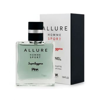 عطر جیبی مردانه پینک ویژوآل مدل Chanel Allure Homme Sport Superleggera با رایحه چوبی حجم 25 میلی‌لیتر